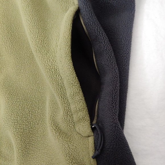 The North Face Men Large Fleece Jacket Full Zip Olive Green Black Outdoors Coat - Picture 5 of 8